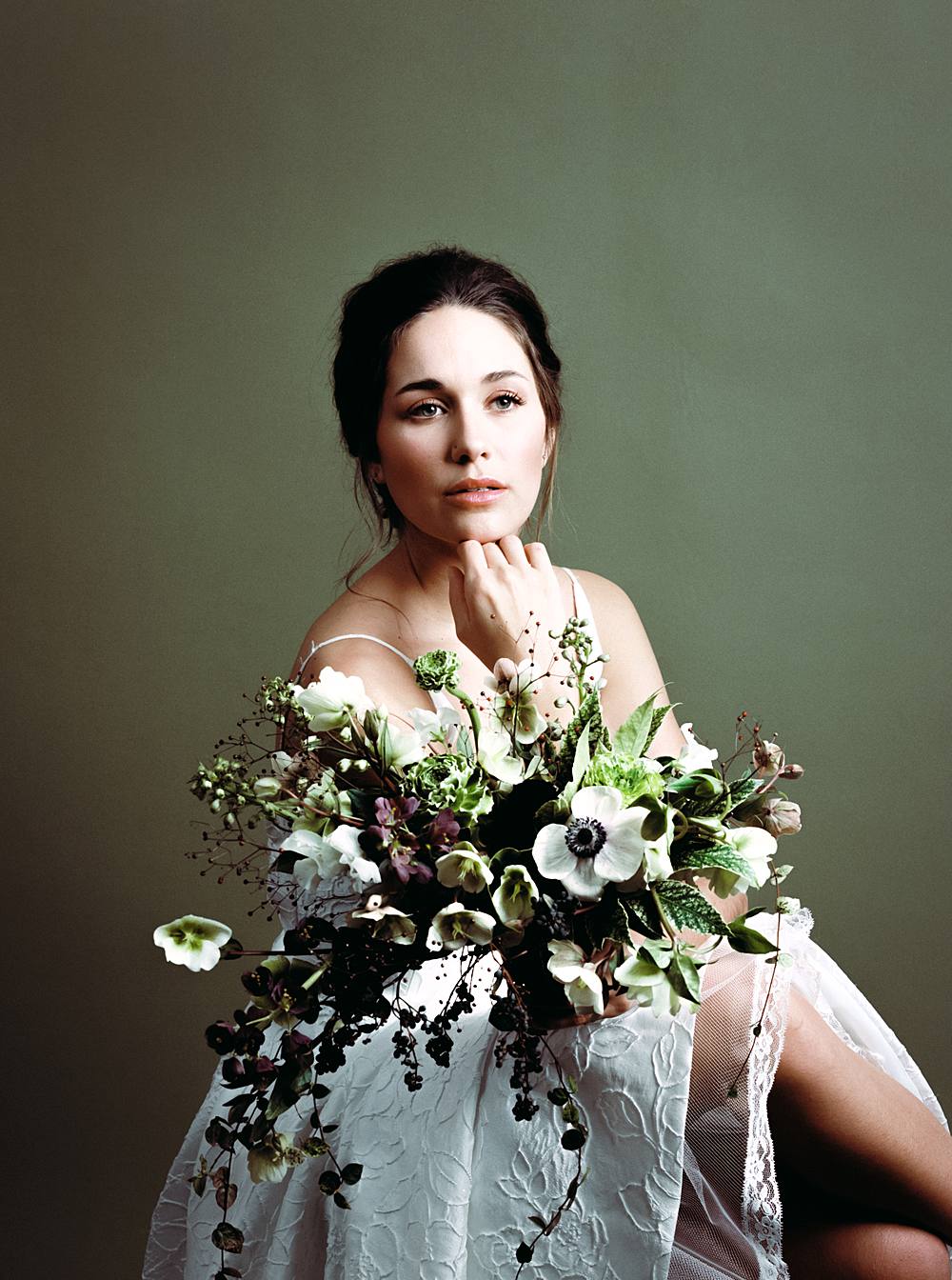 2002 charleston studio bridal portrait green seamless florals kodak portra 160 film strobes 00011_web