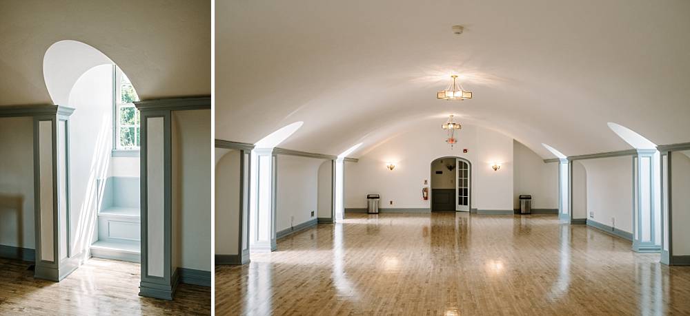 alternate indoor wedding ceremony location at west michigan wedding venue felt mansion