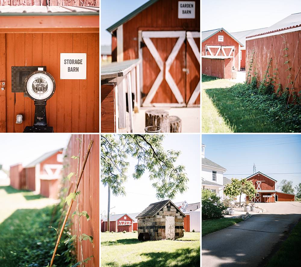 red farm houses at zingerman cornman's farm by michigan wedding photographer brian d smith photography