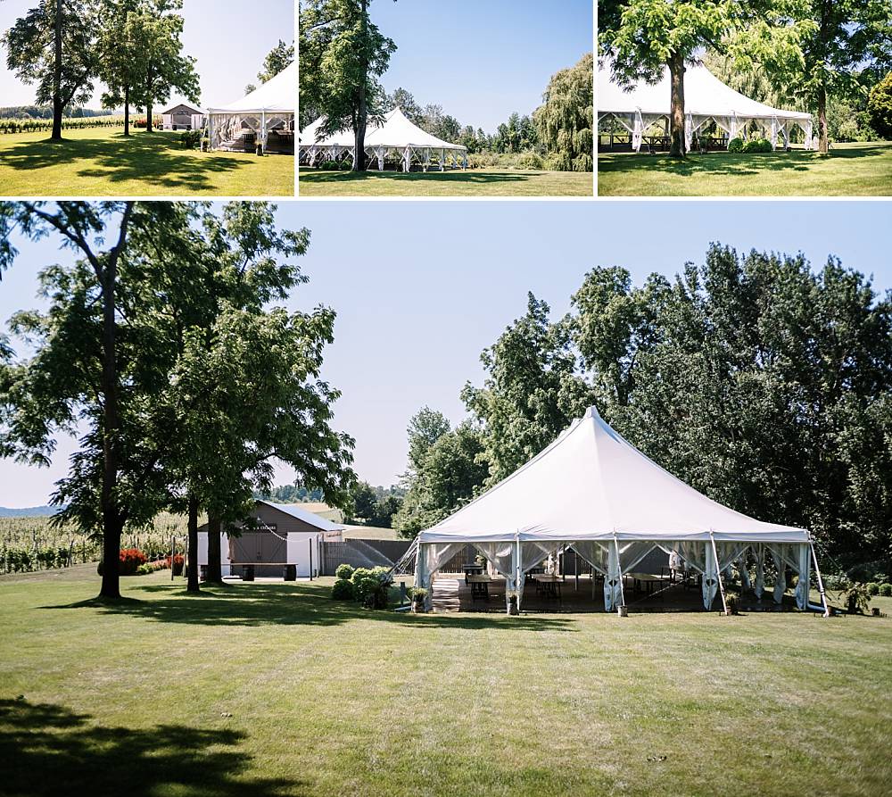 permanent wedding reception tent at northern michigan wedding venue aurora cellars by brian d smith