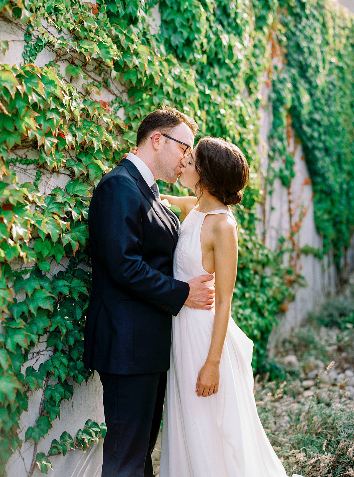 northern michigan wedding portrait on kodak film at brengman brothers winery in traverse city michigan by brian d smith photography