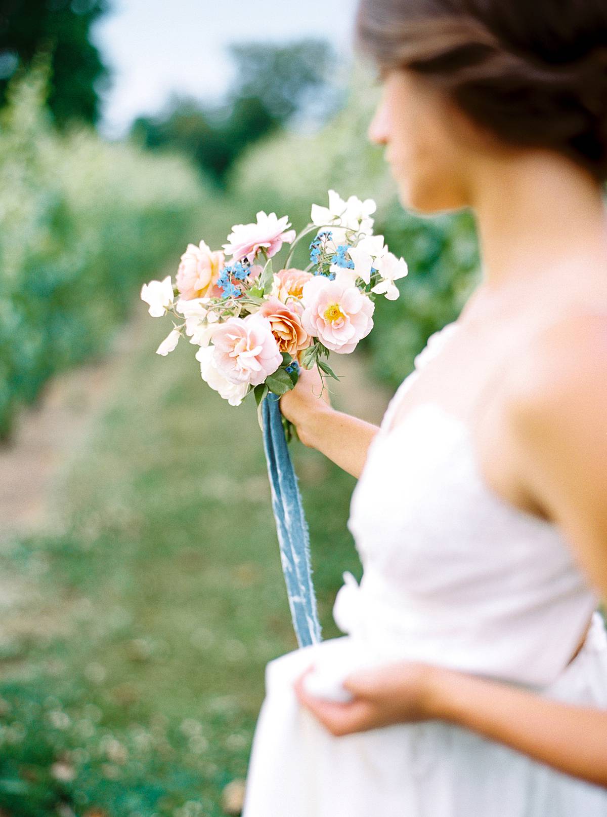 bridal bouquet shot with contax 645 wide open at f2 for shallow depth of field and bokeh on contax 645