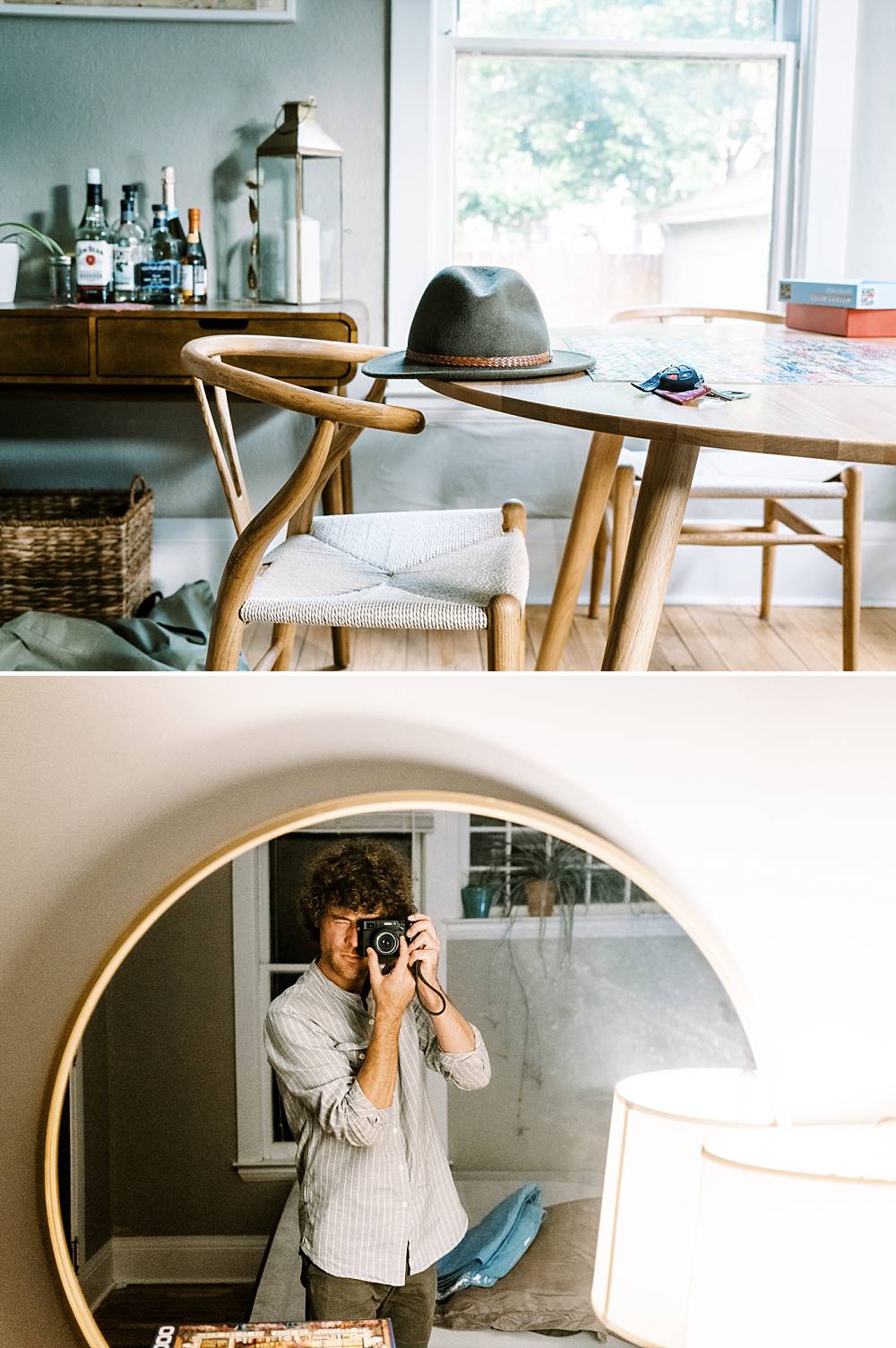 self portrait on fuji x100v by brian d smith photography in circular target mirror