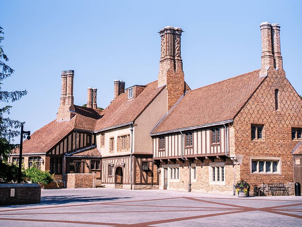 rear entrance and dodge museum at metro detroit's meadowbrook hall