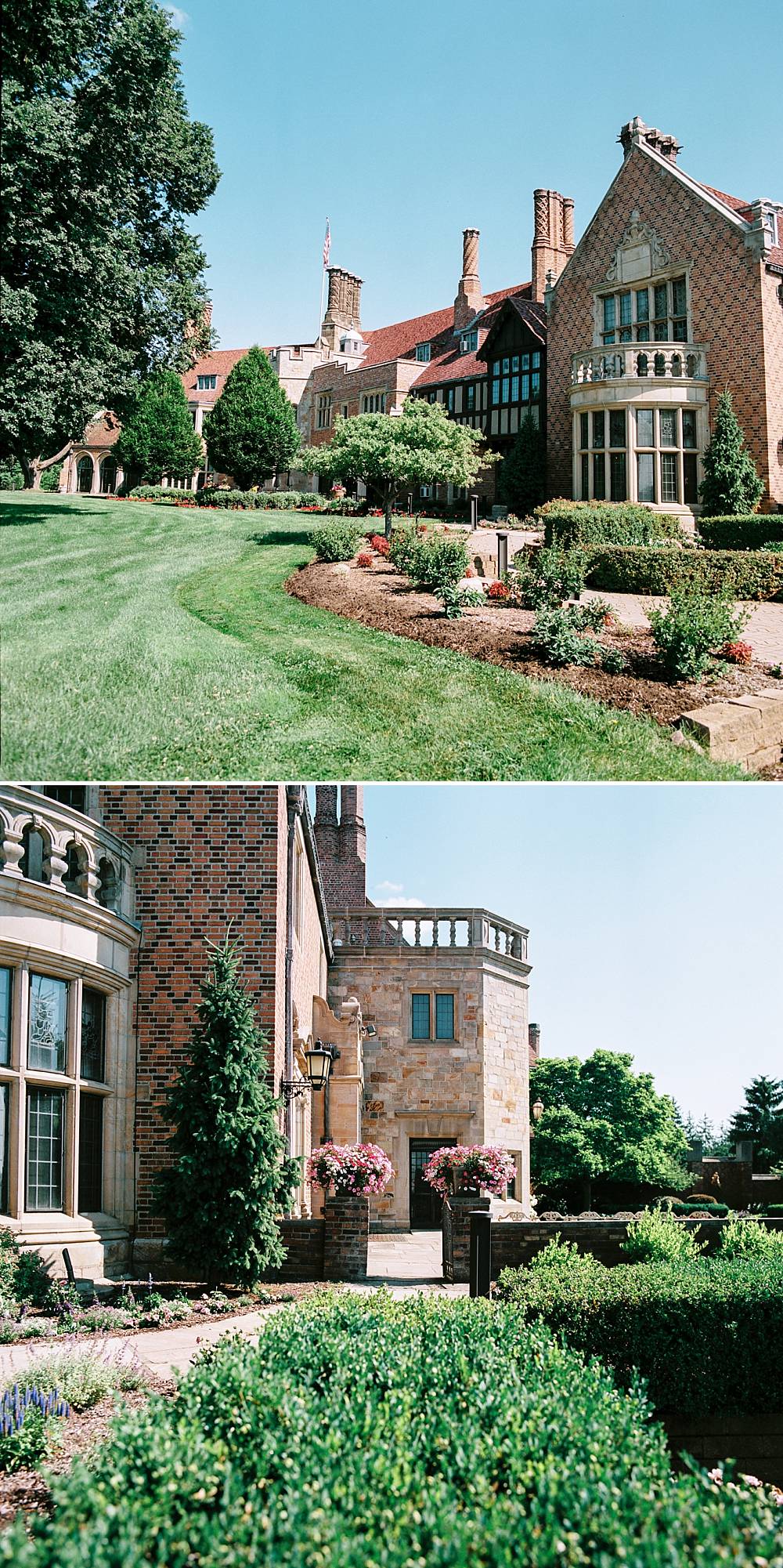 best detroit michigan wedding venue meadow brook hall rear landscaping and gardens