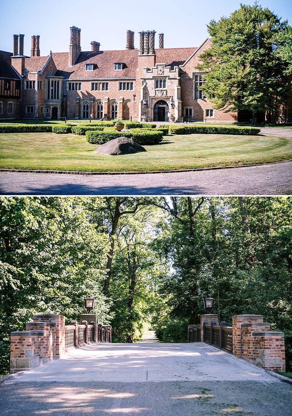 front entrance to metro detroit wedding venue meadowbrook hall by brian d smith photography