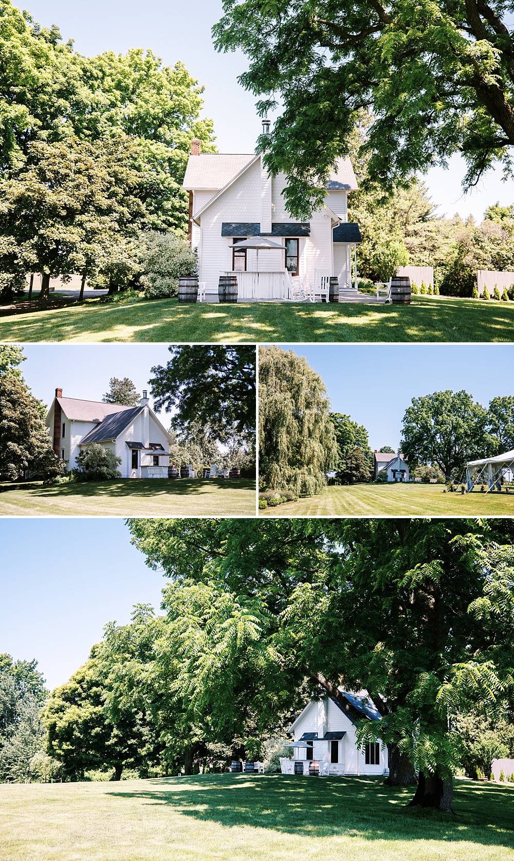 farm house getting ready location for northern michigan bridal party and wedding at aurora cellars