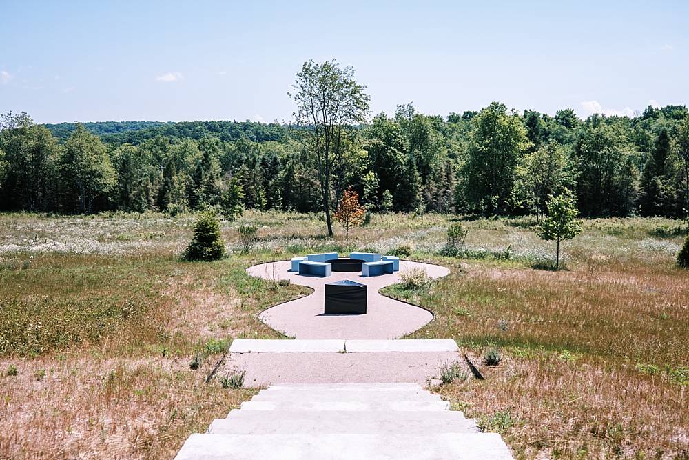 lower wedding ceremony location at nature a michigan retreat wedding venue in leelanau michigan