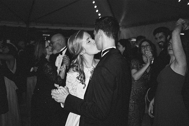 point and shoot film camera image on kodak p3200 at william aiken house wedding