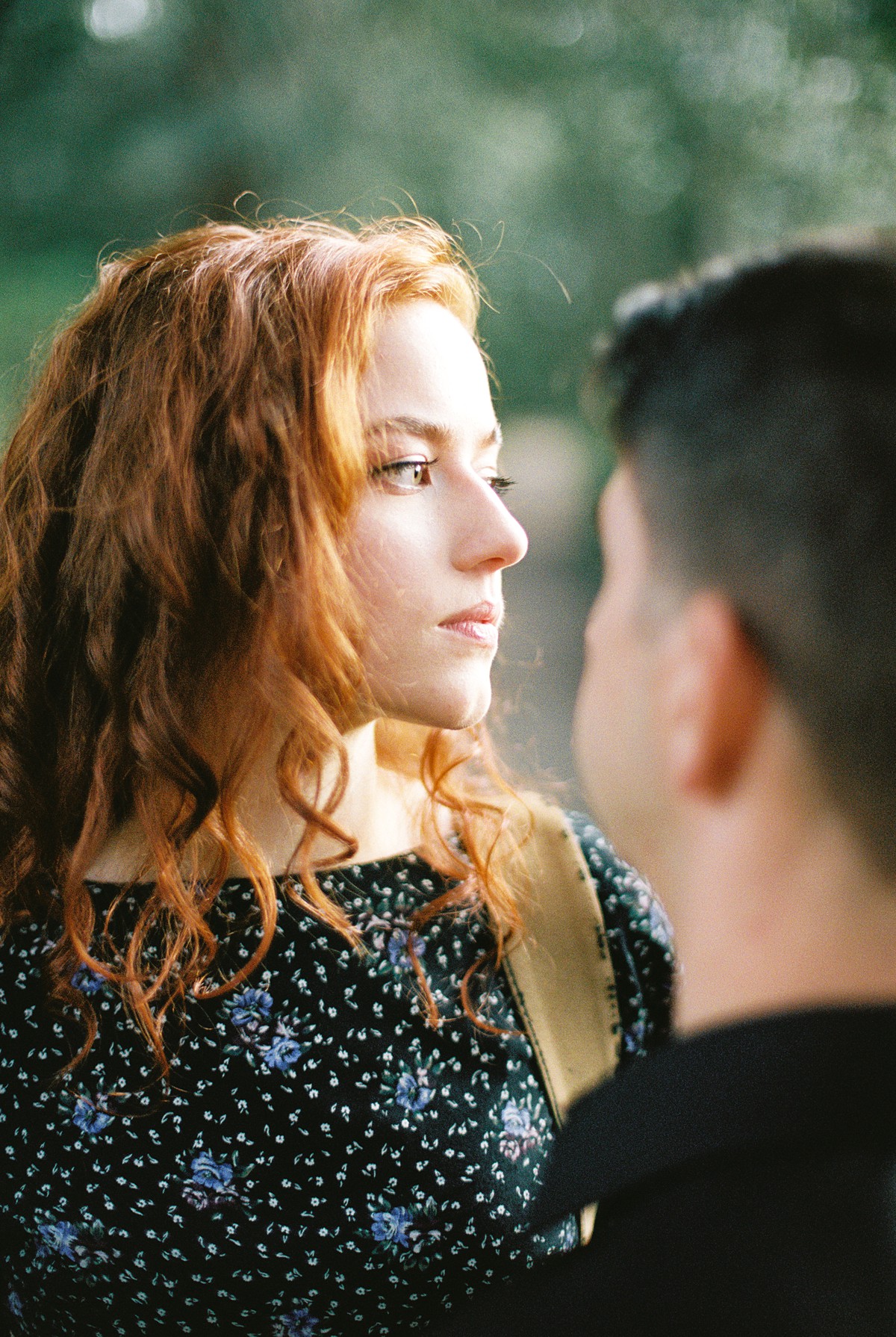 close up portrait of girl in charleston sc hampton park on kodak portra 400 35mm film