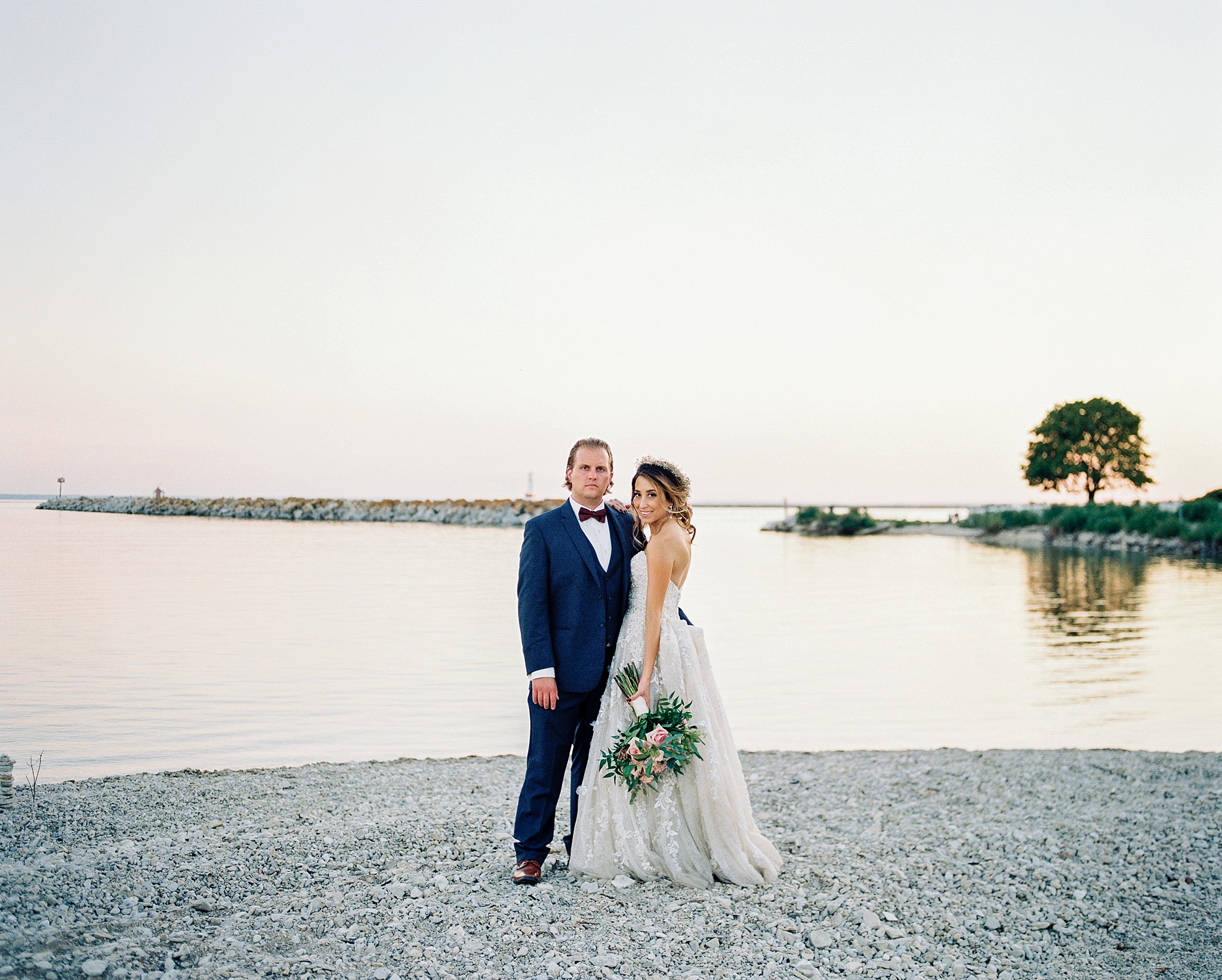 mackinac island mission point wedding bride groom portra 800 film fuji gf670