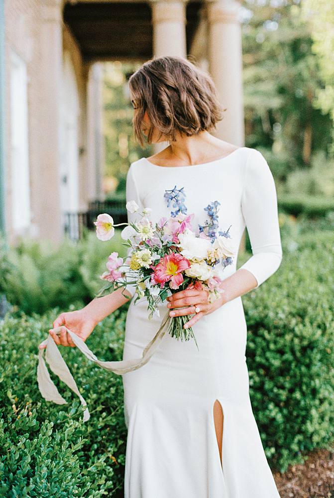 michigan florist bouquet with wild flowers on 35mm film by brian d smith