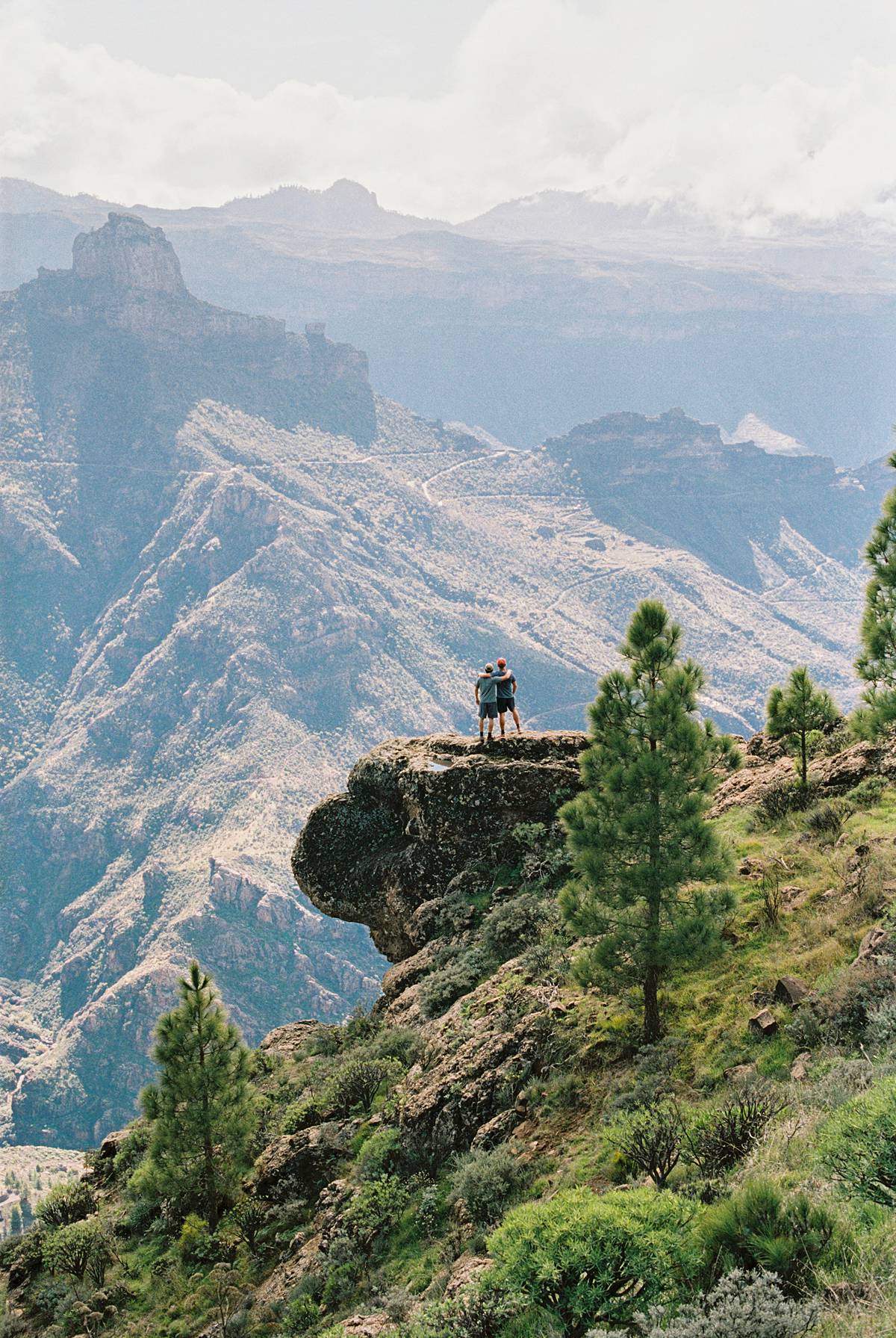 canary islands gran canaria mountain top view perfect for destination elopement or travel wedding on kodak 35mm film