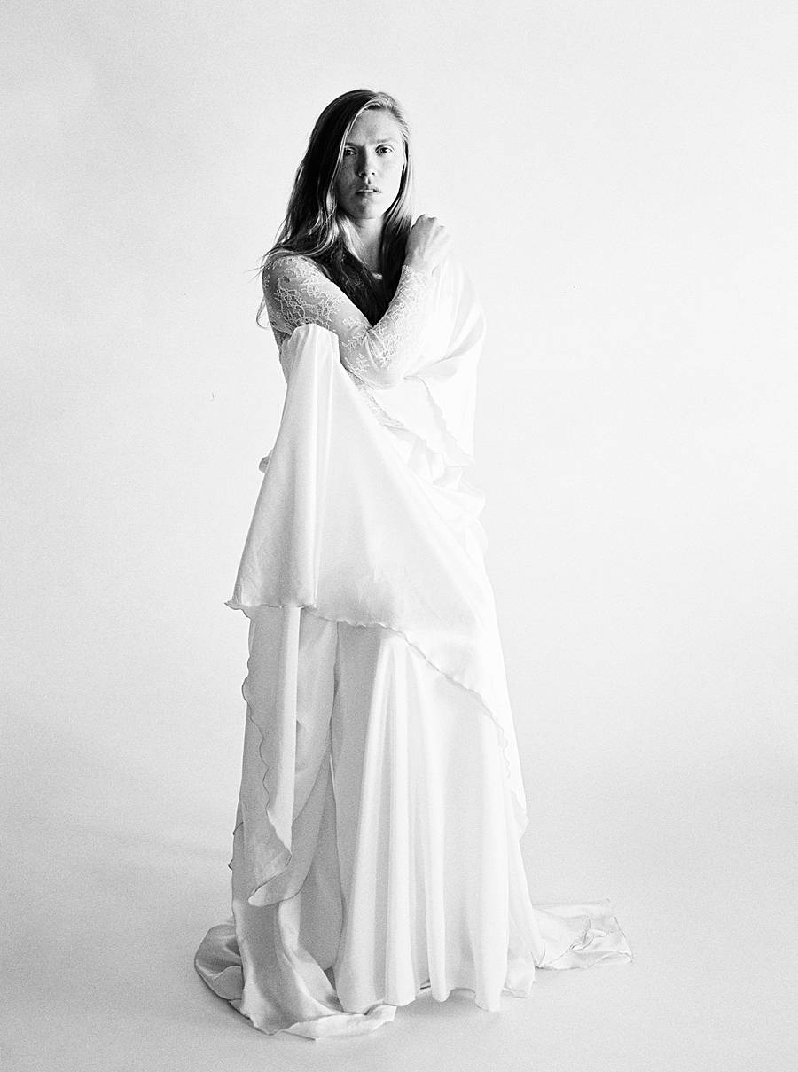 studio black and white film bridal portrait kodak tri x medium format film wedding charleston bride hasselblad H1 80mm
