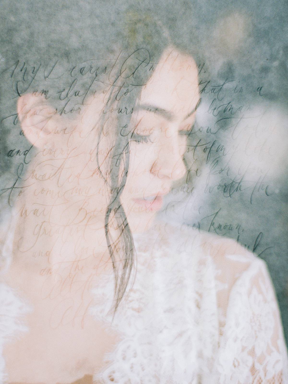 charleston wingate plantation boudoir bride double exposure on kodak medium format film in lingerie 