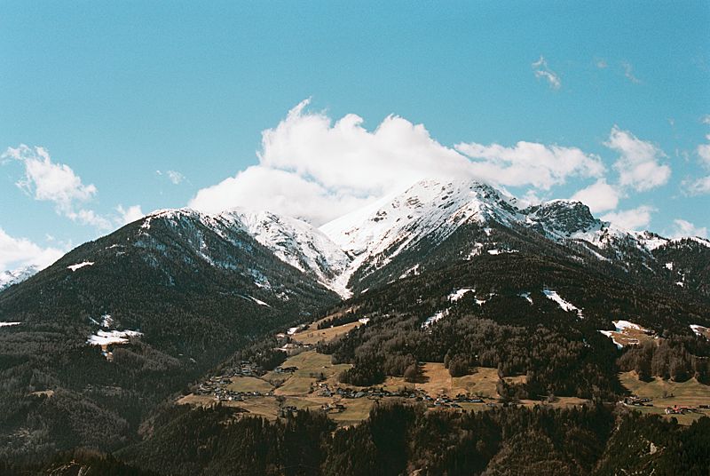austria landscape on kodak portra 160 35mm film of mountain shot with leica m-a