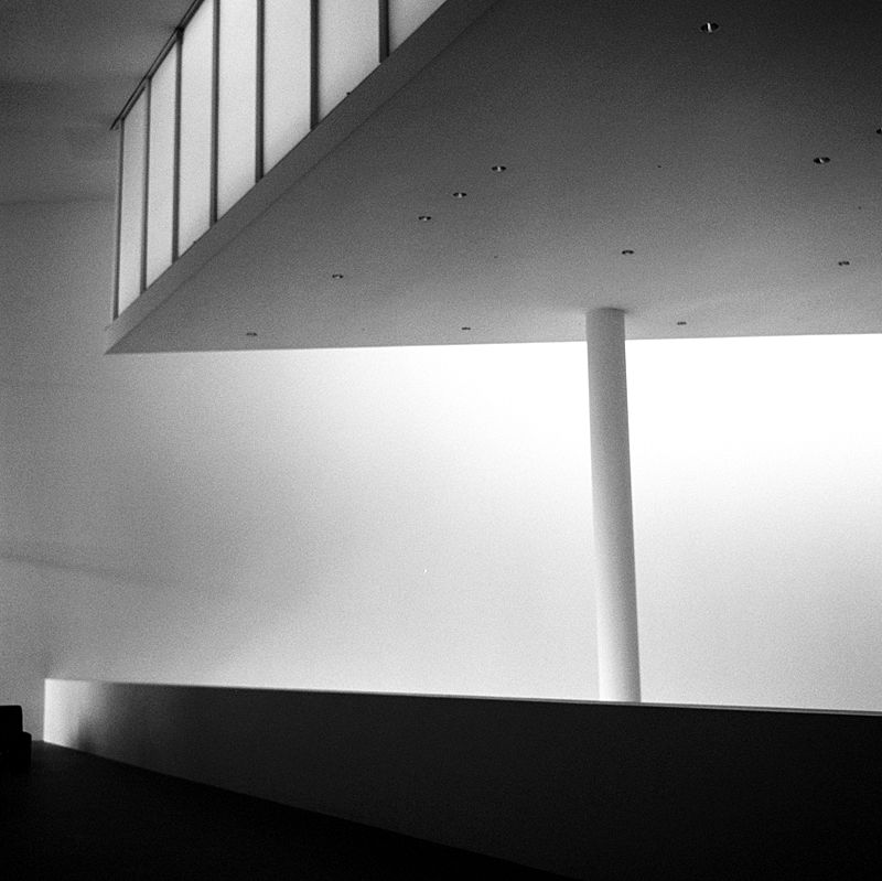 die pinakothek museum of modern art in munich germany architecture on black and white film