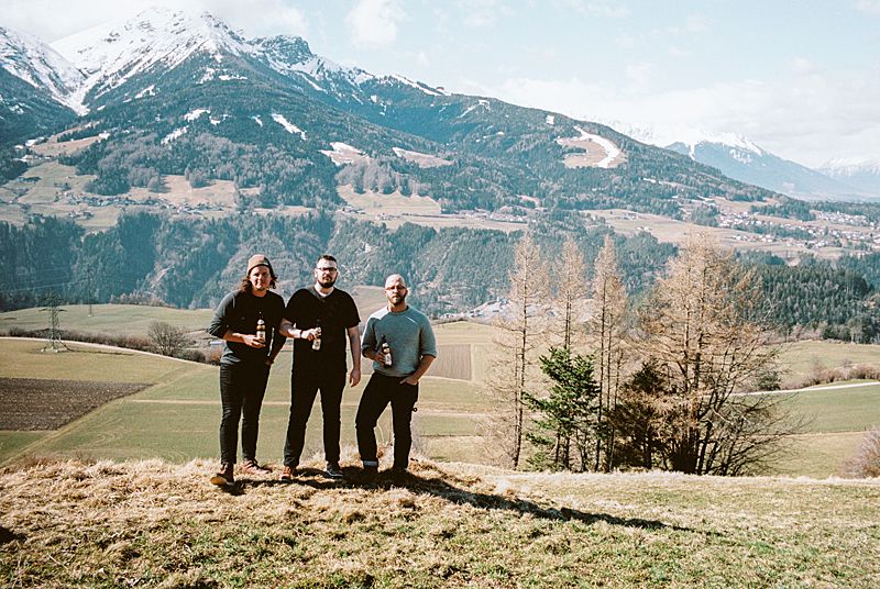 germany mountain view with 3 friends traveling in bavaria on kodak portra 160 film shot with leica m-a